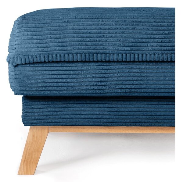 Poggiapiedi blu con rivestimento in velluto a coste Tori – Bonami Selection