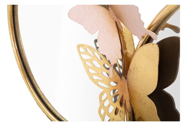 Specchio da parete con decoro Farfalle rosa-oro, 81 x 52,5 cm - Mauro Ferretti