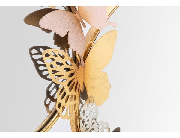 Specchio da parete con decoro Farfalle rosa-oro, 81 x 52,5 cm - Mauro Ferretti