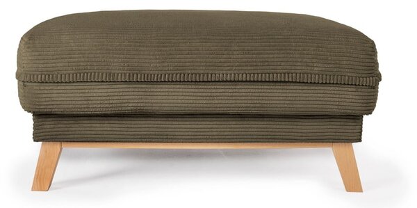 Poggiapiedi verde con rivestimento in velluto a coste Tori – Bonami Selection