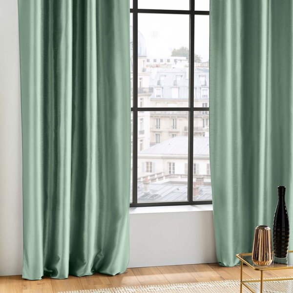 Tenda di raso verde 140x240 cm Shana - douceur d'intérieur