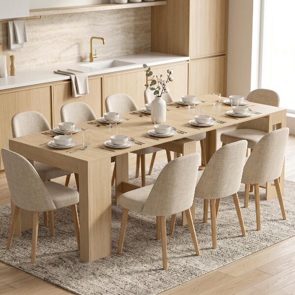 DecHome Tavolo Consolle Allungabile Design Moderno 48-240x90x78 cm colore Legno Chiaro