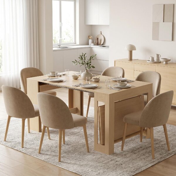 DecHome Tavolo Consolle Allungabile Design Moderno 48-240x90x78 cm colore Legno Chiaro
