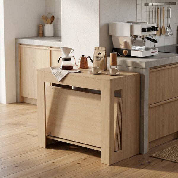 DecHome Tavolo Consolle Allungabile Design Moderno 48-240x90x78 cm colore Legno Chiaro