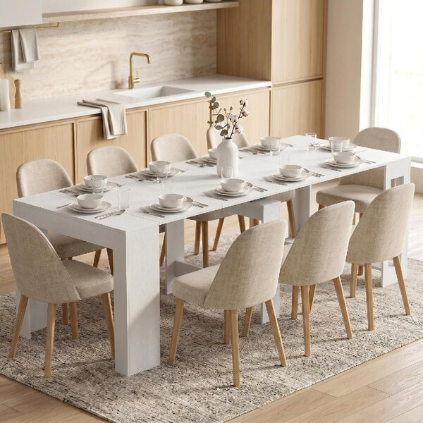 DecHome Tavolo Consolle Allungabile Design Moderno 48-240x90x78 cm colore Bianco