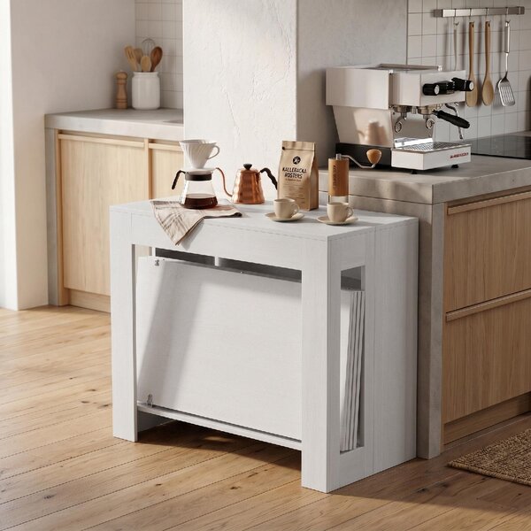 DecHome Tavolo Consolle Allungabile Design Moderno 48-240x90x78 cm colore Bianco