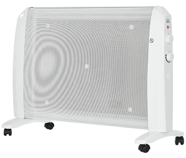 DecHome Termoconvettore Stufa Elettrica 1000W/2000W con Termostato Regolabile 4 Ruote 15-20 m colore Bianco