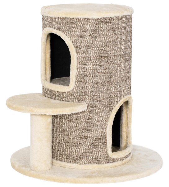 AllMyPets Torre per Gatti a 2 Livelli con 2 Nascondigli Piattaforma Superficie in Sisal 60x60x 61 cm colore Beige/Marrone