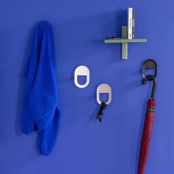 Gancio da parete grigio tortora in acciaio Coucou – Spinder Design