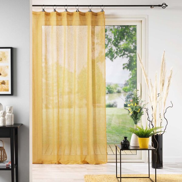 Tenda in voile giallo 140x240 cm Linka - douceur d'intérieur