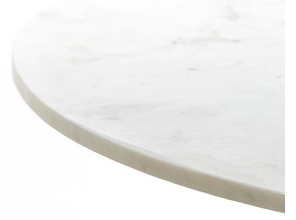 Tavolo da pranzo rotondo in bianco e bronzo con piano in marmo ø 100 cm Leyda - Light & Living