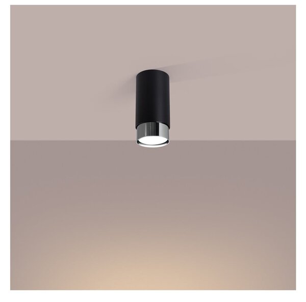 Plafoniera nera/argentata Crown – Sollux