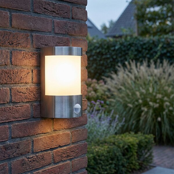 Lampada da parete per esterni moderna in acciaio inossidabile con sensore di movimento IP44 - Mira