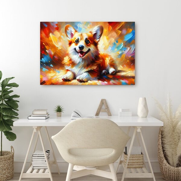 Quadro su tela – Cucciolo pieno di gioia