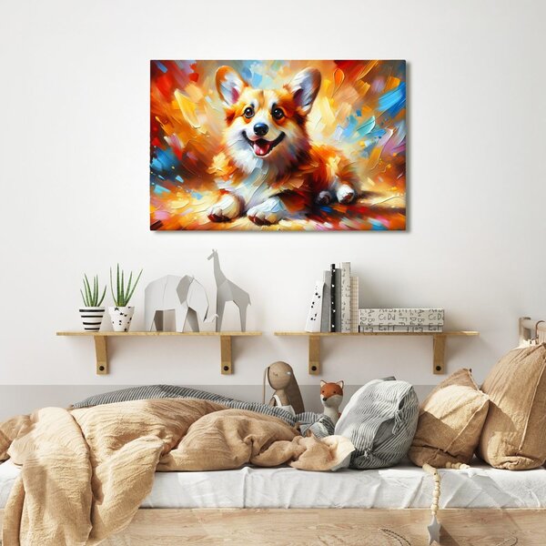 Quadro su tela – Cucciolo pieno di gioia
