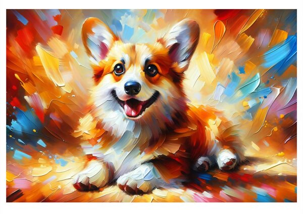 Quadro su tela – Cucciolo pieno di gioia