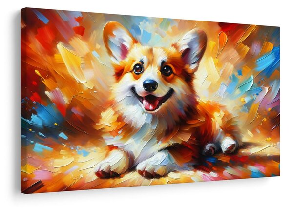 Quadro su tela – Cucciolo pieno di gioia