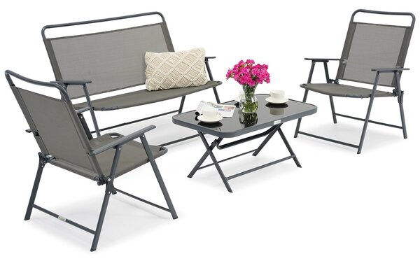 Taranto Garden Point mobili da giardino in metallo grigio