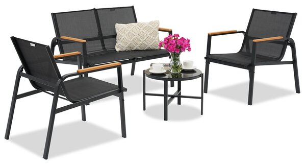 Set di mobili da giardino Moreno Garden Point nero