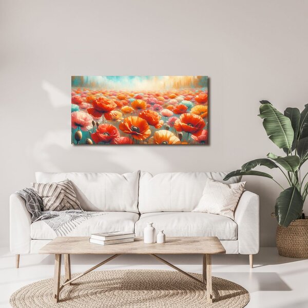 Quadro su tela – Papaveri rossi nel paesaggio