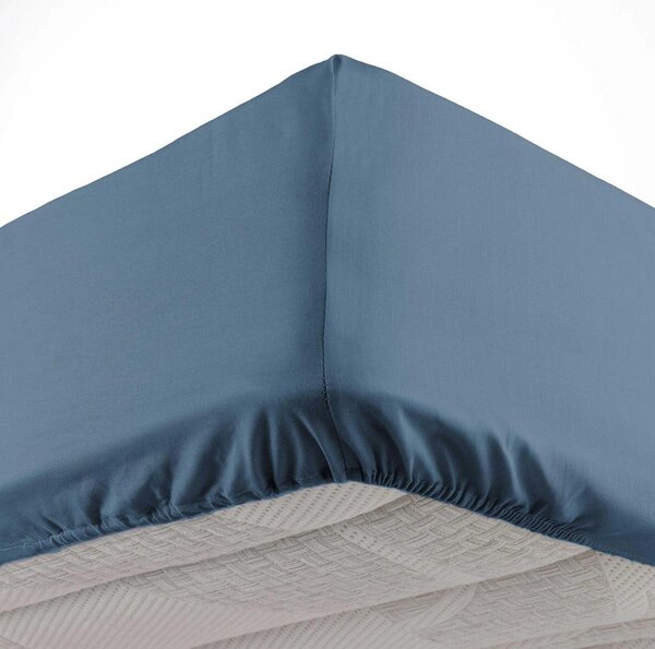 Lenzuolo con angoli blu in microfibra 90x190 cm Oscar – douceur d'intérieur