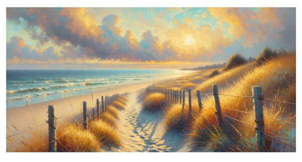 Quadro su tela – Costa nella luce calda