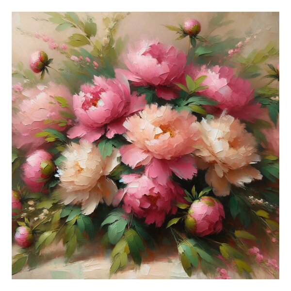Quadro su tela – Peonie in fiore