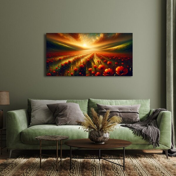 Quadro su tela – Papaveri all'orizzonte