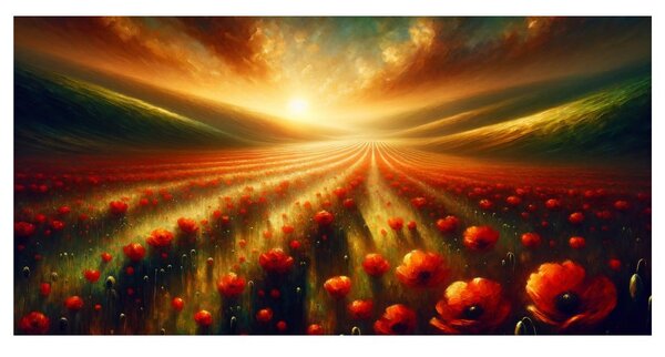 Quadro su tela – Papaveri all'orizzonte