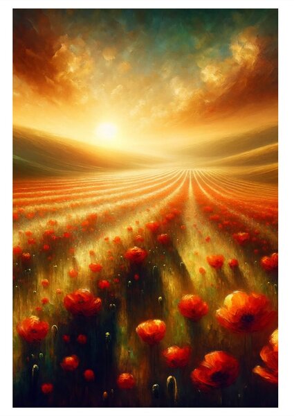 Quadro su tela – Papaveri al tramonto