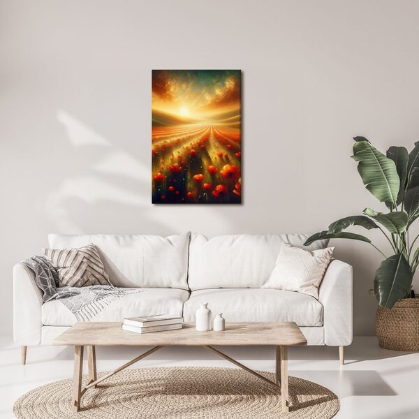 Quadro su tela – Papaveri al tramonto