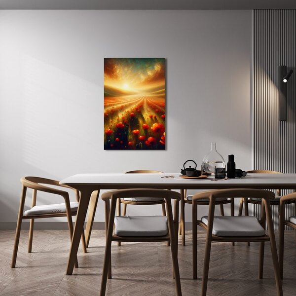 Quadro su tela – Papaveri al tramonto