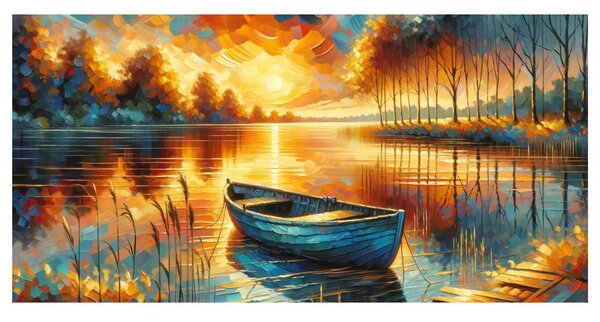Quadro su tela – Bagliore solare sull'acqua