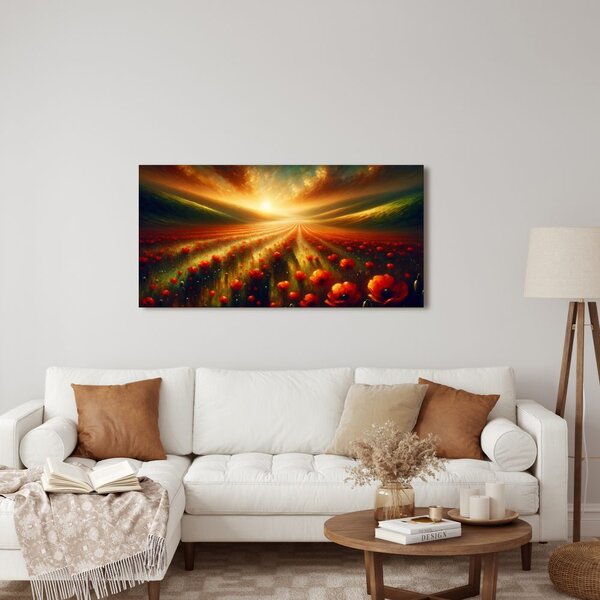 Quadro su tela – Papaveri all'orizzonte