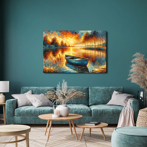 Quadro su tela – Calma serale sul lago