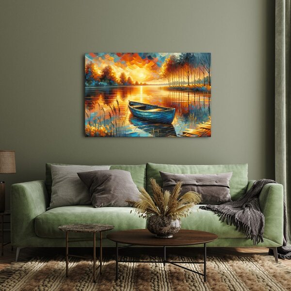 Quadro su tela – Calma serale sul lago