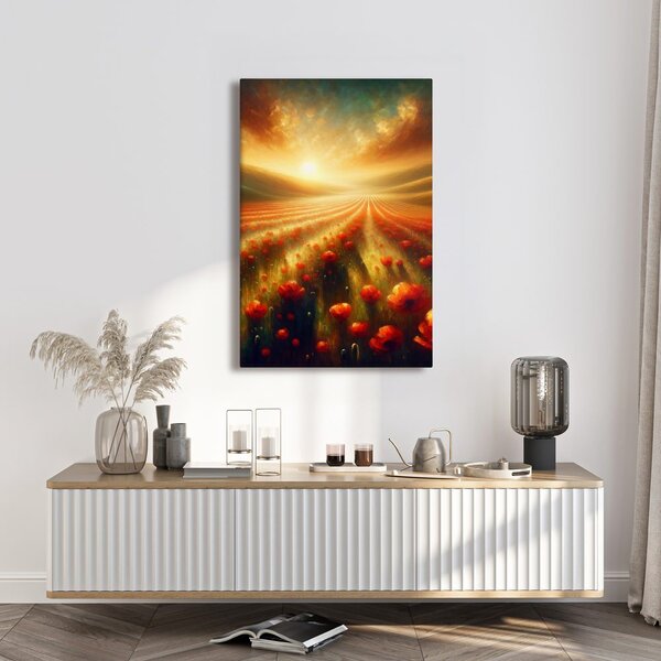 Quadro su tela – Papaveri al tramonto