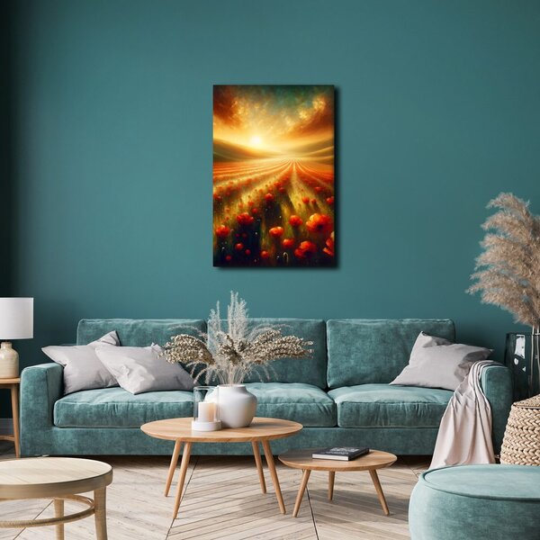 Quadro su tela – Papaveri al tramonto