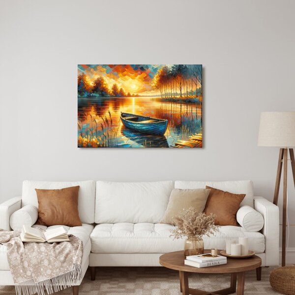 Quadro su tela – Calma serale sul lago