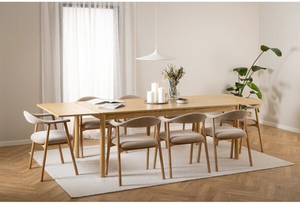 Tavolo da pranzo pieghevole in legno di quercia di colore naturale 100x200 cm Atlantic - Actona