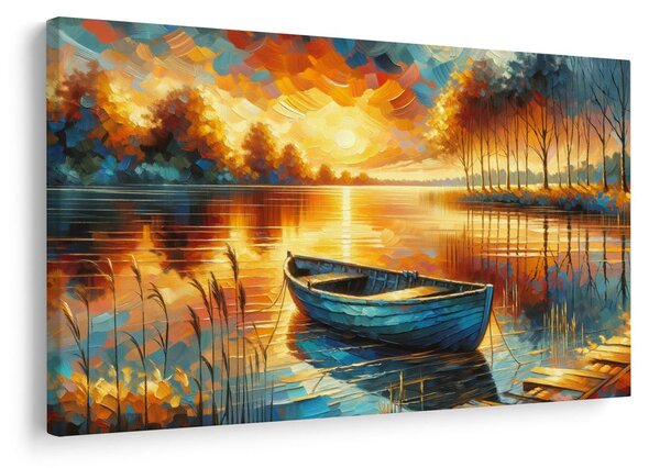 Quadro su tela – Calma serale sul lago
