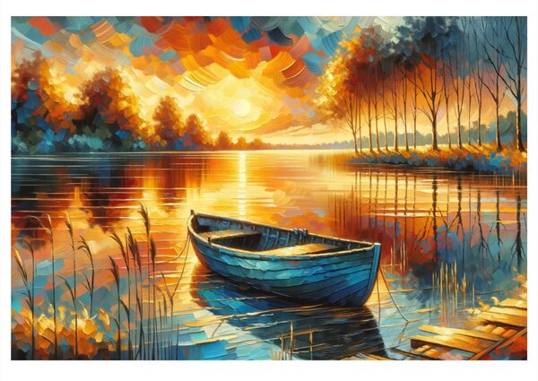 Quadro su tela – Calma serale sul lago