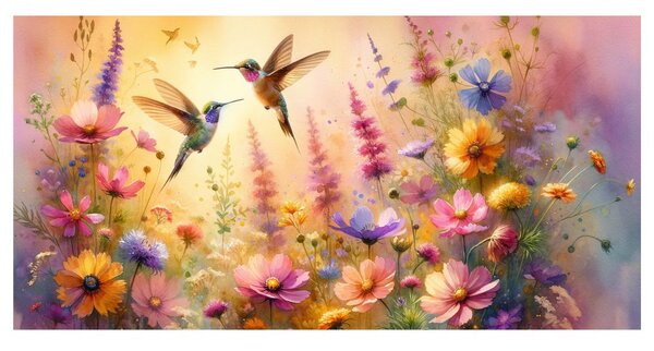 Quadro su tela – Danza dei colibrì