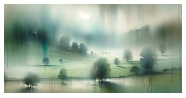 Quadro su tela – Nebbia sopra il prato