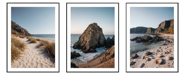 Quadri in set di 3 30x40 cm Rocky Coast