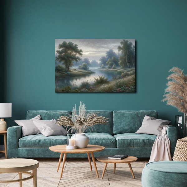Quadro su tela – Fiume nella foschia