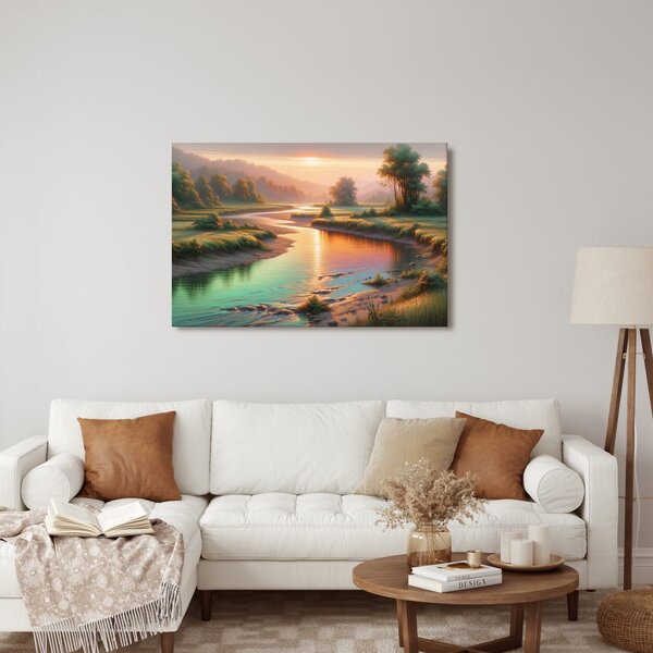 Quadro su tela – Fiume al crepuscolo