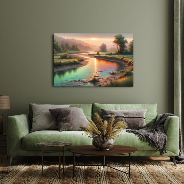 Quadro su tela – Fiume al crepuscolo