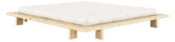 Letto matrimoniale in legno di pino con griglia color naturale 140x200 cm Japan - Karup Design