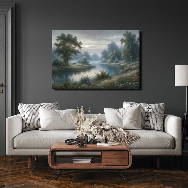 Quadro su tela – Fiume nella foschia